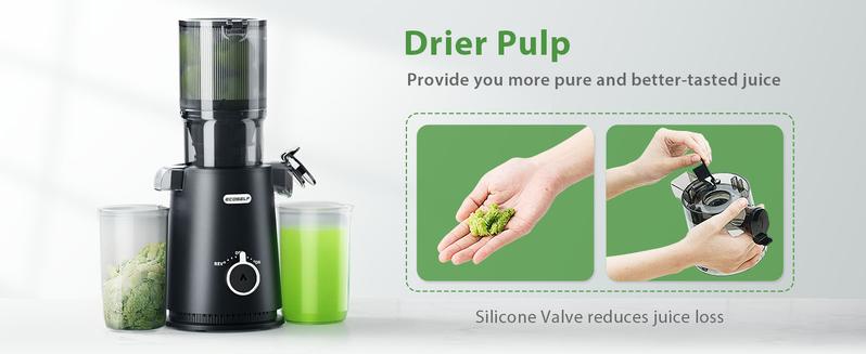Cold Press Juicer, Hands Free,Juicer Machines with 13.67 inch Circ Feed Chute, Whole Fruit juicer, Juice Extractor for Vegetable and Fruit, High Juice Yield, Easy to Clean with Brush, Ice Fruit, Smart recipes App,2-year warranty