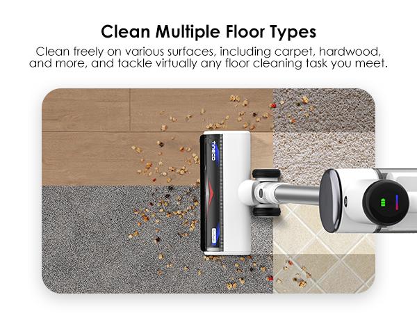 Tineco Pure ONE Station Cordless Vacuum Cleaner with 3L Auto Dust Base, Smart Stick Vacuum Cleaner Powerful Suction & Lightweight, ZeroTangle Brush for Hard Floor, Carpet & Pet Hair, White