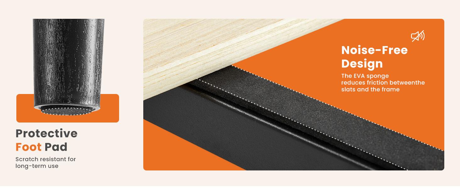 Bed Frame - Fabric Upholstered Platform Bed with Headboard, 800LBS Sturdy Wooden Slats Support, No Box Spring Needed, Noise Free, Easy Assembly Bed Frame - Fabric Upholstered Platform Bed with Headboard, 800LBS Sturdy Wooden Slats Support, No Box Spring Needed, Noise Free, Easy Assembly