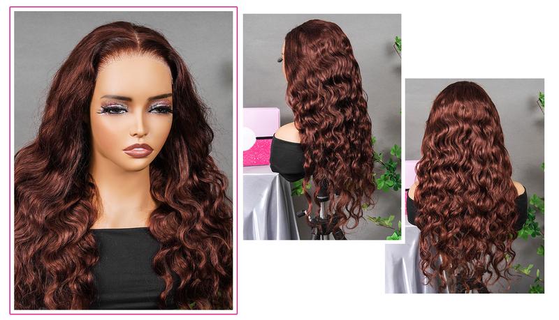 Reddish Brown Body Wave 6*4 Wear Go Wig 180% Density Pre Plucked Pre Cut Lace Closure Wig Glueless Colored Human Hair Wig BGMgirl Hair TikTokShopBlackFriday