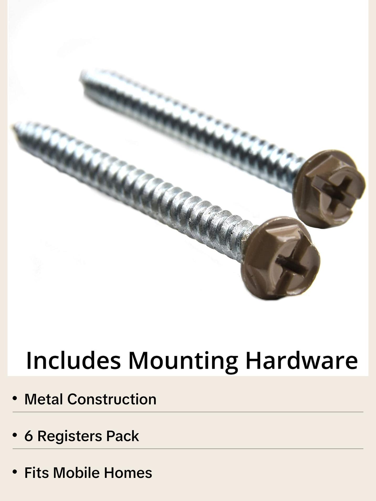 Continental Industries Mobile Home Brown Floor Registers 4 X 8 (6 Pack)