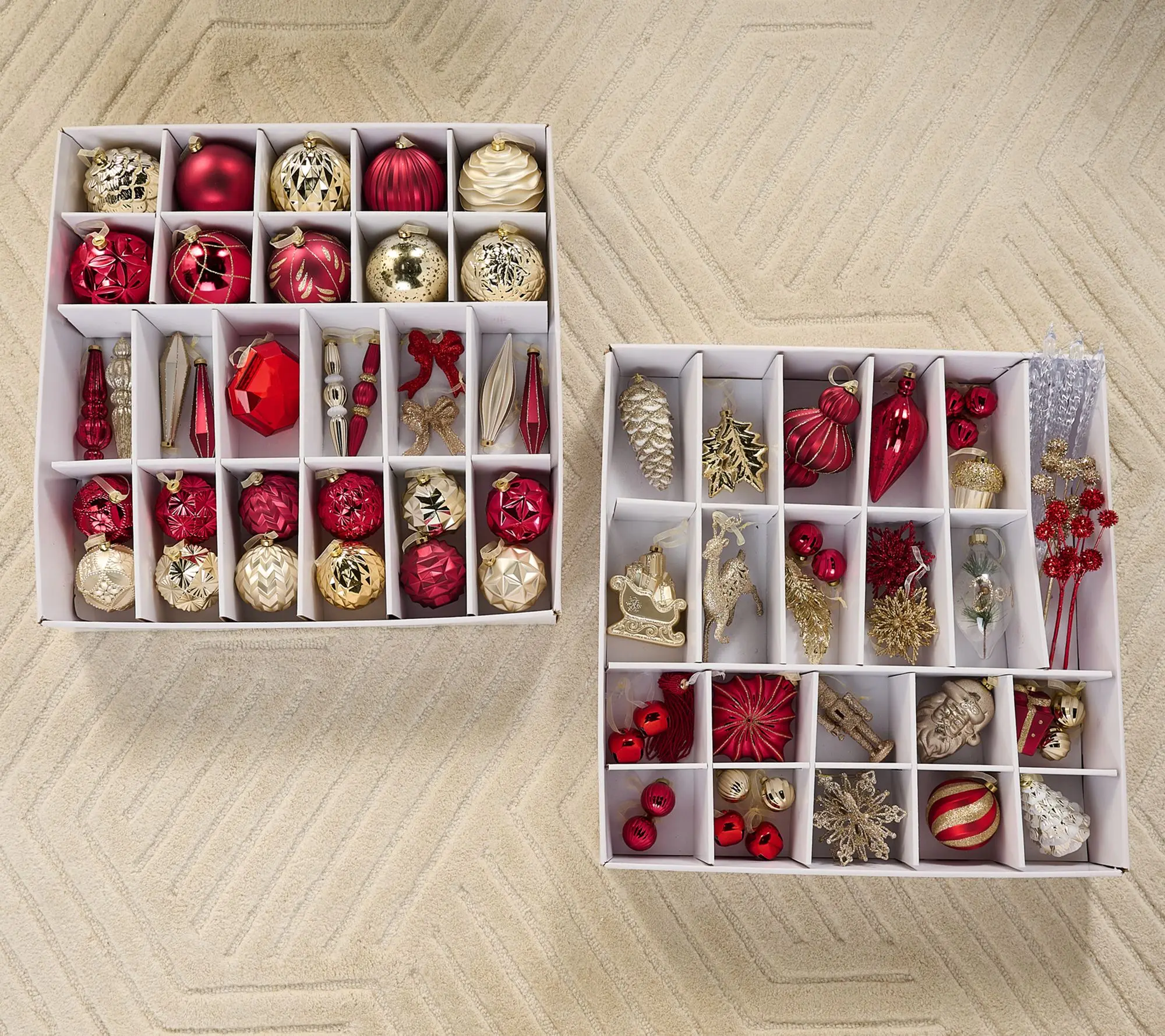 80-Pc Holiday Glam Ornament Set with Storage by Kim Gravel