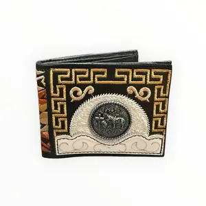 Billetera Vaquero de Piel con Caballo Cartera Western Style Black Leather Wallet with Horse