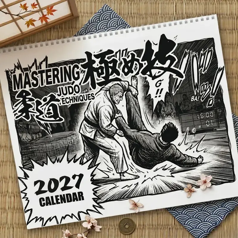 Judo Manga 2027 Calendar - Sensei Gift for Judoka Wall Calendar - Anime Room Decor