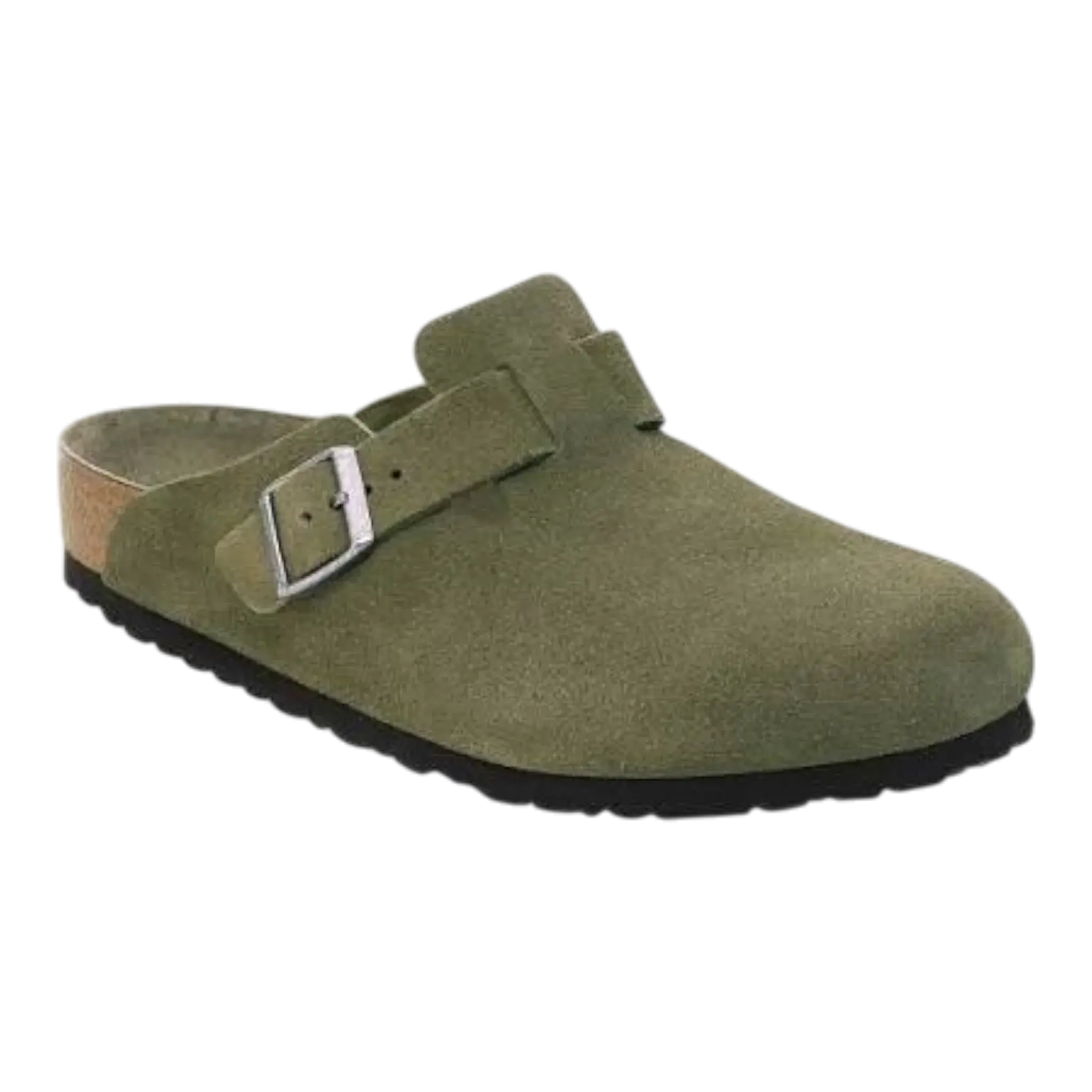 Birkenstock Boston Soft Footbed Clog in Thyme Suede | Slip-On