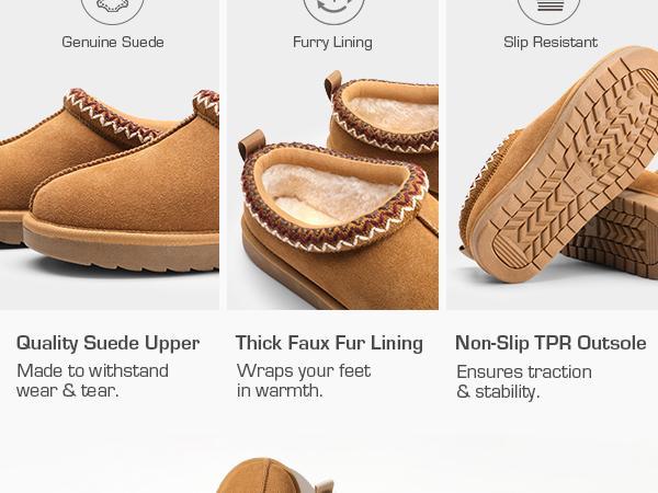 Dream Pairs [FuzzyEasy] Women's Casual Slip-on FuzzySlippers Indoor Outdoor Fluffy Home Comfort Winter Cute Warm Furry Shoes Classic Stylish Girl Footwear Walking Shoes Leather Nail