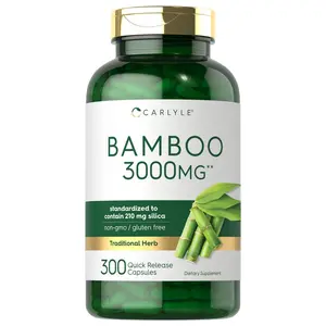 Carlyle Bamboo Extract Capsules | 3000mg | 300 Count | 210mg Silica | Non-GMO, Gluten Free Supplement