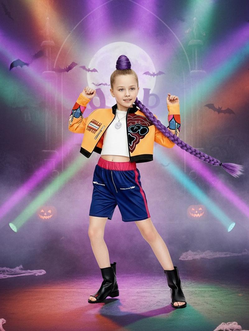 Kpop Demon Hunters Costume Rumi, Halloween Party, K-Pop Demon Hunters Costume Rumi Mira Zoey Outfit Cosplay Accessories, K-Pop Girls Cool Short Sleeve Crop Top Skirt Set, Mira Role Play Costume