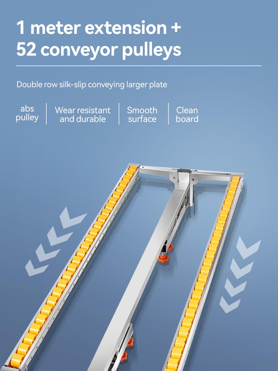 IMBOT Double Row Roller Foldable Wood Cutting Bracket Adjustable Height Portable Workshop Assistant for Material Handling & Space Optimization