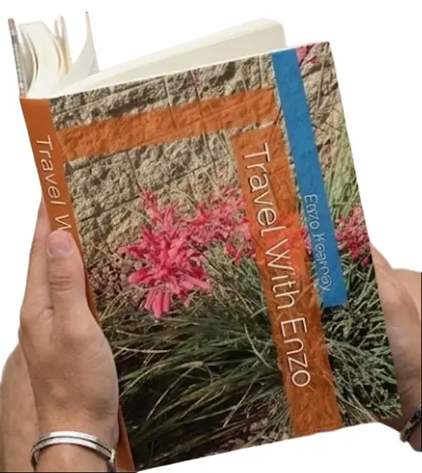 Travel with Enzo English Hardcover Book for Travel Enthusiasts, Features Diverse Landscapes, Encourages Unique Characteristics