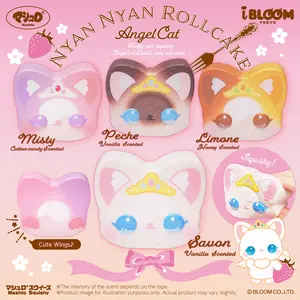 iBloom Squishy Nyan Nyan Roll Cake Angel Cats Kawaii Soft Scented Slow Rising Stress Relief