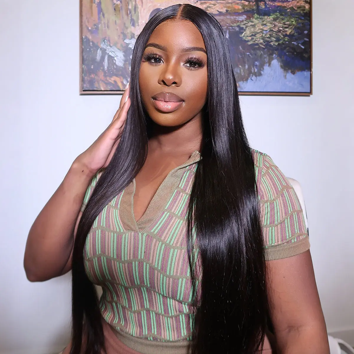 OQ HAIR 9x6 HD Pre-Max Straight Wear Go Wig With Drawstring Pre-Everything Glueless Human Hair Wigs Pre-Plucked Hairline Invisible Knots for Beginner Friendly