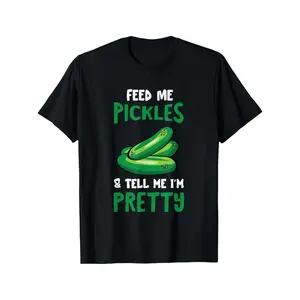 Pickle Lover'S Comfort Tee - 100% Cotton Casual Round Neck T-Shirt with High-Elasticity Printed Pickle Design for All Seasons