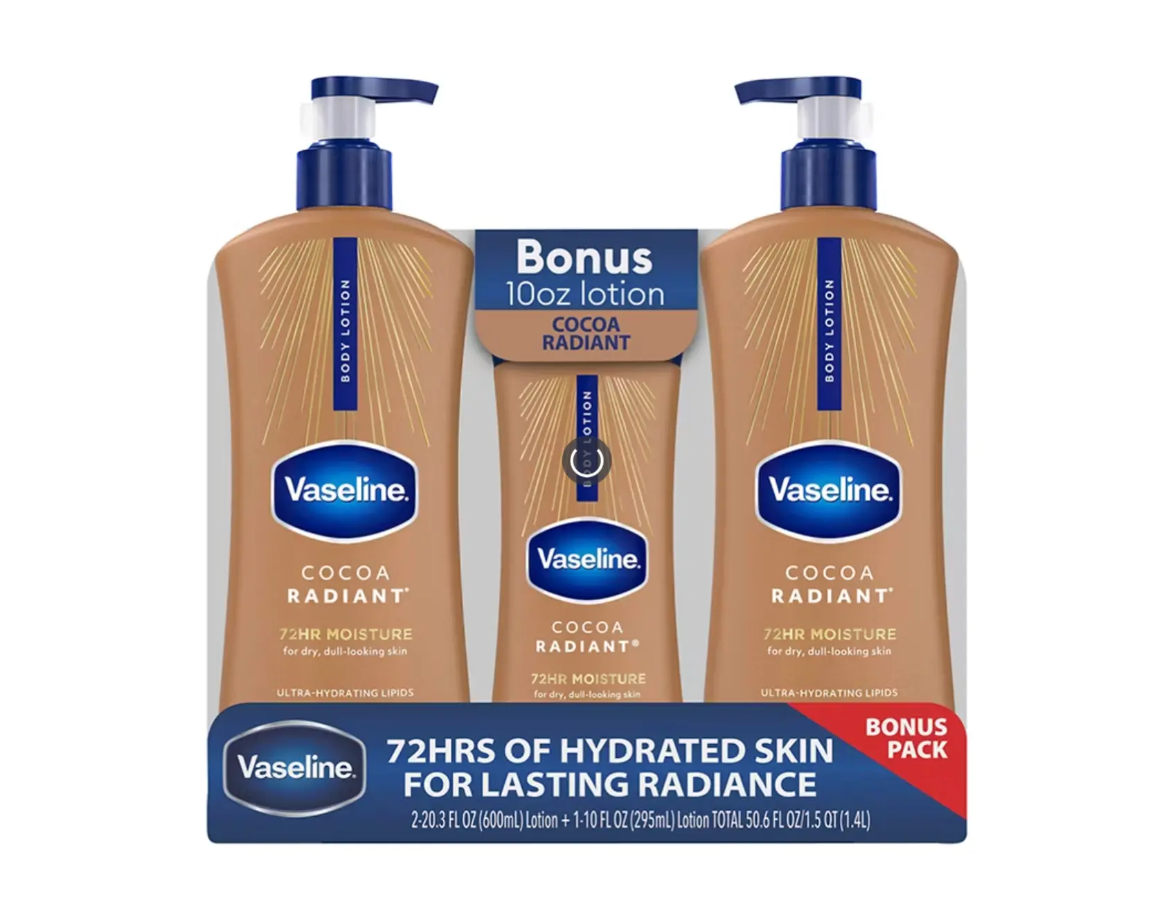 Cocoa Radiant Body Lotion, 2 pk./20.3 fl. oz. with Bonus Bottle, 10 oz. (3 bottles)