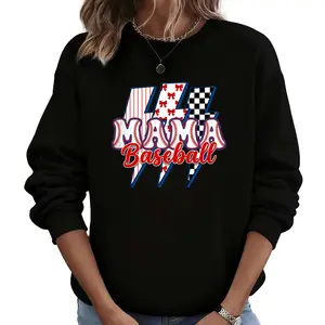 Checkerboard & Bow Print Baseball Mama Sweatshirt – Perfect for Proud Moms