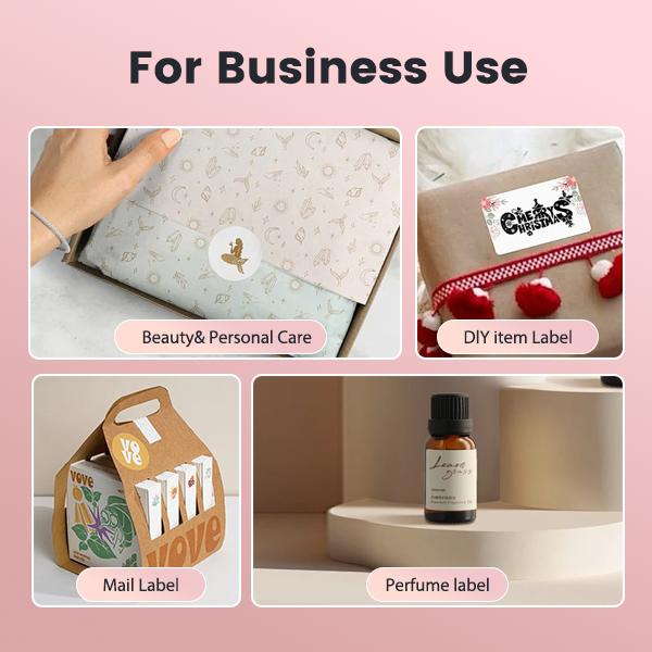 Mini Label Sticker Printer, 2 Inch Barcode Portable Printer, Thermal Label Printer For Address, Clothing, Warehouse, Mailing, Flower Shop, Compatible With Phone & Laptop(Pink), Portable Inkless Label Makers