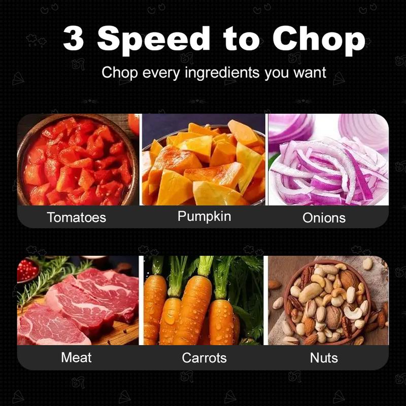 SPZTJK Meat Grinder,Food Processors With 2 Bowls and 4 Bi-Level Blades, Mini Electric Food Chopper 300W, For Baby Food, Meat, Onion, Vegetables