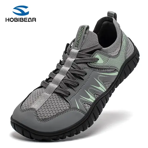 HOBIBEAR Unisex Minimalist Barefoot Casual Trainers - Slip-On, Wide Toe Box, Lightweight Knit Fabric, Grip-Traction Rubber Sole, All-Season, Versatile, Posture-Improving Walking Shoes for Men/Women Gym Training, Casual Wear Sneaker Sports Shoes