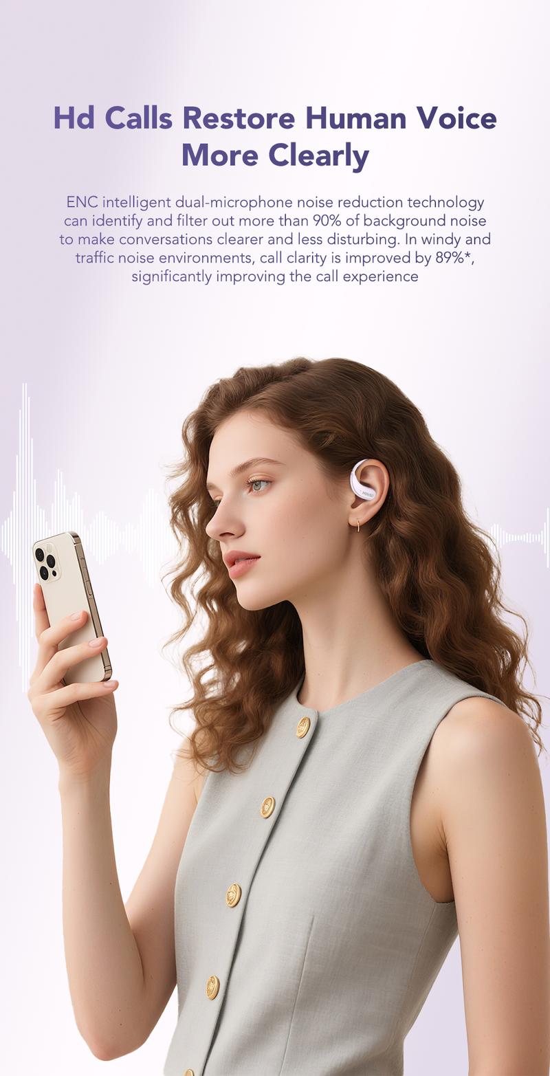 MINISO MS209 Wireless Bluetooth Earbuds, Bluetooth 6.0, OWS Earphones , Sports Headphones, Built-in Microphone, Compatible with Android/IOS