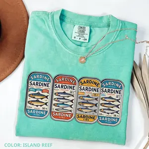Comfort Colors Sardine Tins Shirt, Sardine Shirt, Tinned Fish Shirt, Anchovy Shirt, Retro Tinned Fish Shirt, Vintage Sardine Shirt, Fish