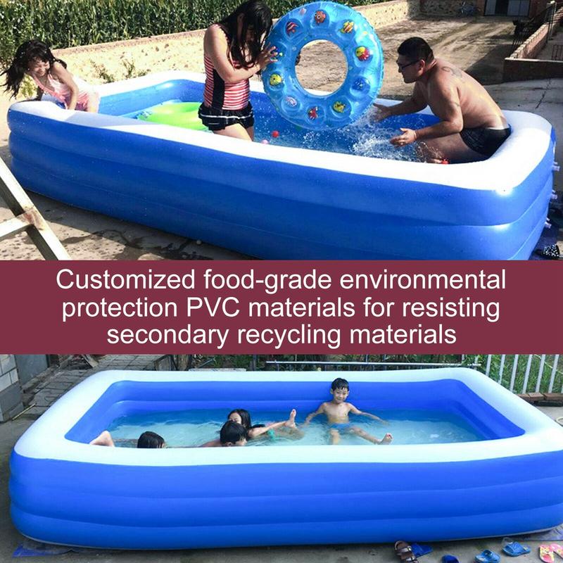120 x 71 x 24in Three-layer Inflatable Swimming Pool, Ball Pit Suitable for Home Use, Outdoor Family Pool, Backyard Extra Large and Thickened Pool