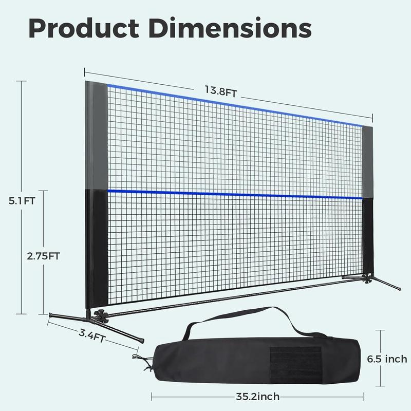 Height Adjustable Volleyball Net for Pool & Backyard, Portable Outdoor Sports Net with Carry Bag, 10FT/14FT/17FT, Red and Blue Available