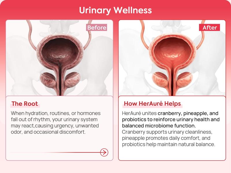 HerAuré Women’s Probiotics - pH Balance, Odor Control, Flora Health, Moistening, Tightening - With 7 Billion CFU Probiotic, Prebiotic, 7-in-1 Mushroom Blend, Cranberry, Pineapple - 60 Capsules (Pack of 1), Self-Care Gift,Black Friday