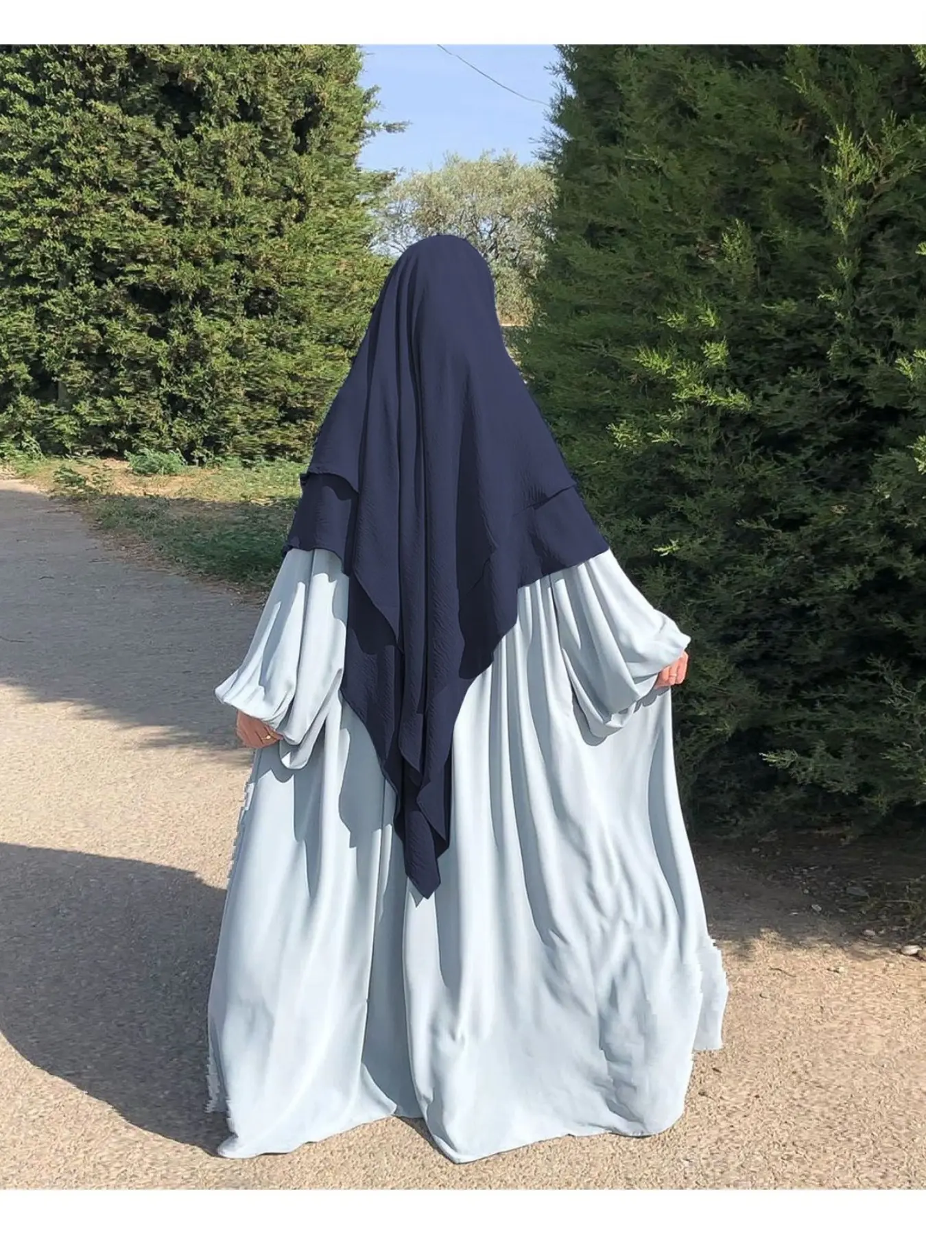 Muslim Women's Two-Layer Long Scarf, Modest Style Headscarf, Islamic Hijabs, Layered Hijab, All Seasons Wear, No Ca Prop 65 Warning, Perfect for Daily Use, Modesty