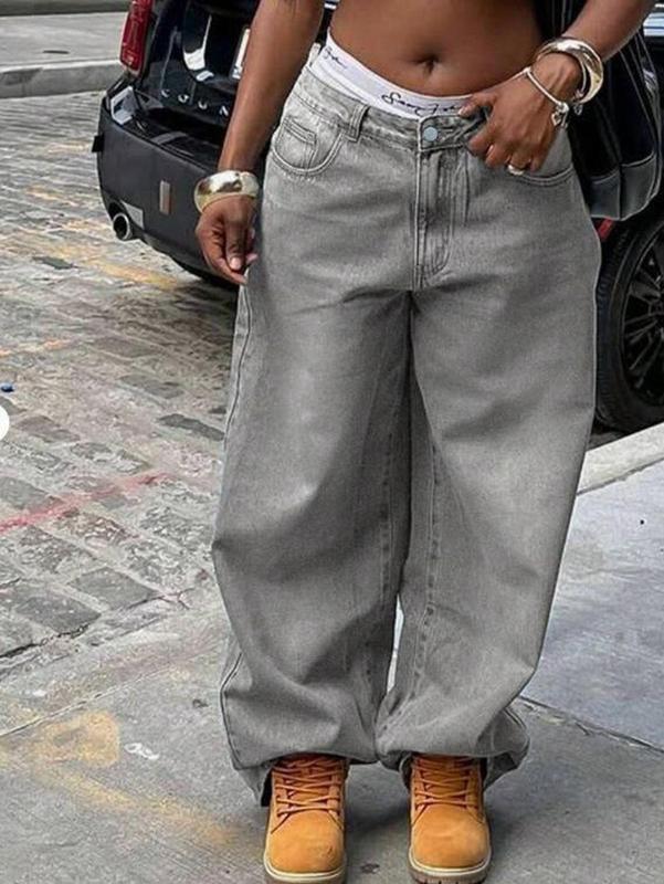 American high-street distressed wide-leg jeans | Y2K hot‑girl low‑rise straight‑leg pants | Versatile, figure‑flattering “god” jeans