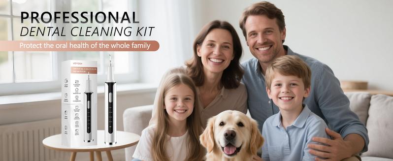 VOYOGA Plaque Remover for Teeth, Ultrasonic Dental Scaler,Electric Tooth Cleaner Tartar Remover for Teeth with LED Light,4 Modes Rechargeable Teeth Cleaning Kit with Dental Tools,