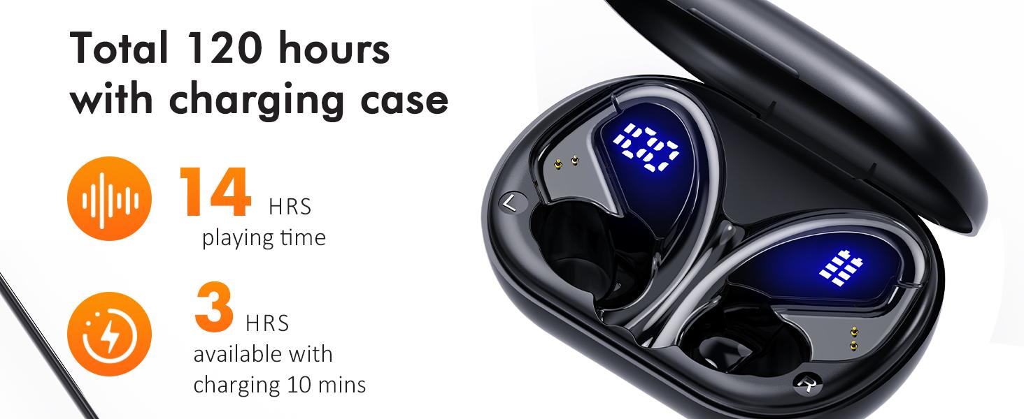 2026 Wireless Bluetooth Earbuds, Bluetooth 5.3 Waterproof Headphones with 120H Playtime, Hi-Fi Stereo Earphones with LED Charging Case & Box Packaging, Sound Isolation for Running, Cool Tech Gadgets for Laptops/Tablets, Gifts for Teen Boys