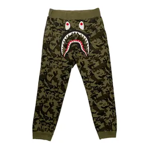 BAPE Shark Logo Slim Sweatpants Camo Green Multi Pre-Owned