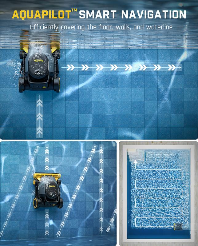 Fanttik Aero X Horizontal Waterline Cleaning, 4X Efficiency, 6H Working Time Cordless Robotic Pool Vacuum Cleaner, Clean Waterline, Wall, Floor, up to 5382 sq.ft, APP & Remote Control
