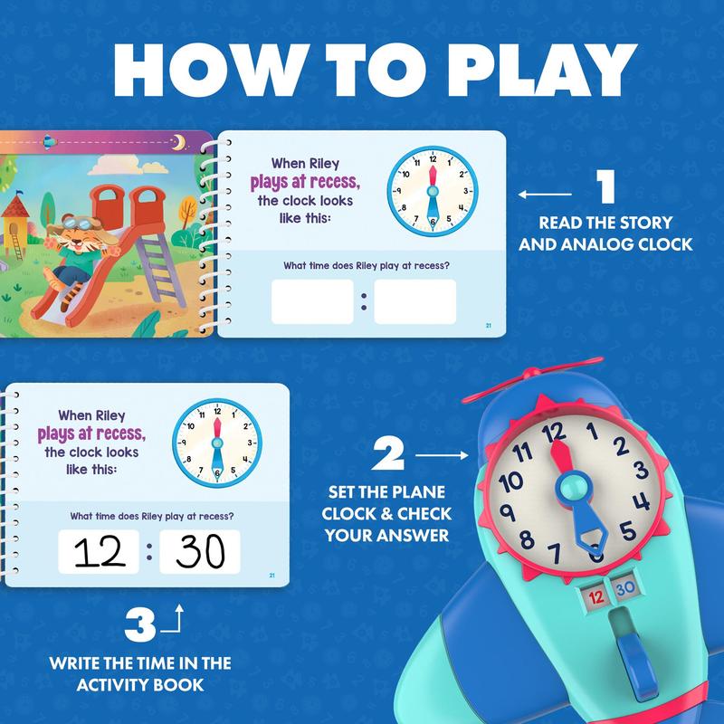 Educational Insights Toy Learning Clock for Kids,Time to Learn Telling Time Activity Set & Time to Fly Clock Game Set - Practice How to Tell Time on Analog Clocks, Fun Time Management Game Classroom Teaching Resource, Ages 3+