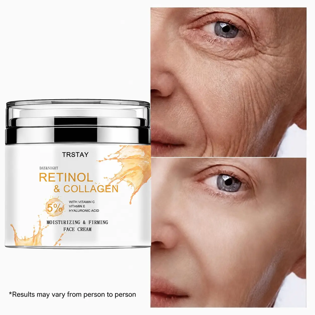 TRSTAY Firming Line Smoother with Retinol, Collagen & Peptides - Provides Deep Moisture to Hydrate Skin, Day & Night Use for All Skin Types, 50g, Self Care Products, Face Care Products, Moisturizer For Face, Smooth Skin Routine