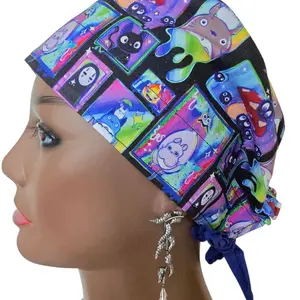 Totoro Mushrooms Print Scrub Cap - Anime Ghibli Unisex Classic Cap