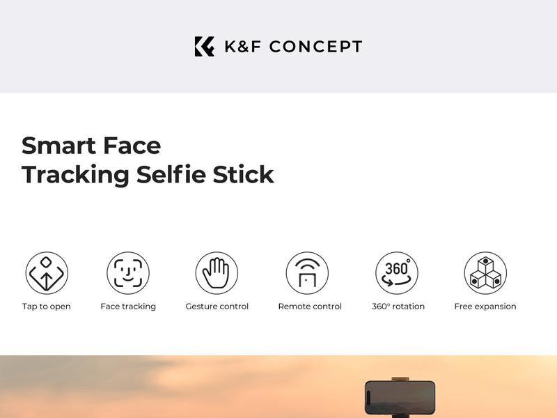 K&F CONCEPT Up to 71" Face Tracking Tripod Selfie Stick| 360° Rotation + Bluetooth Remote + Stand| 2 Fill Lights (Optional)| Black/White Textured (White Same as Black), for Travel/Live Streaming/Vloggers K&F CONCEPT Up to 71" Face Tracking Tripod Selfie Stick| 360° Rotation + Bluetooth Remote + Stand| 2 Fill Lights (Optional)| Black/White Textured (White Same as Black), for Travel/Live Streaming/Vloggers
