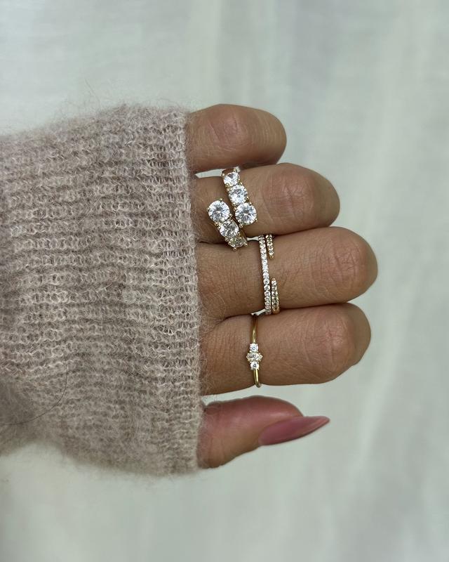 PAVOI 14K Gold Plated Solid 925 Sterling Silver CZ Simulated Diamond Stackable Ring Eternity Bands for Women