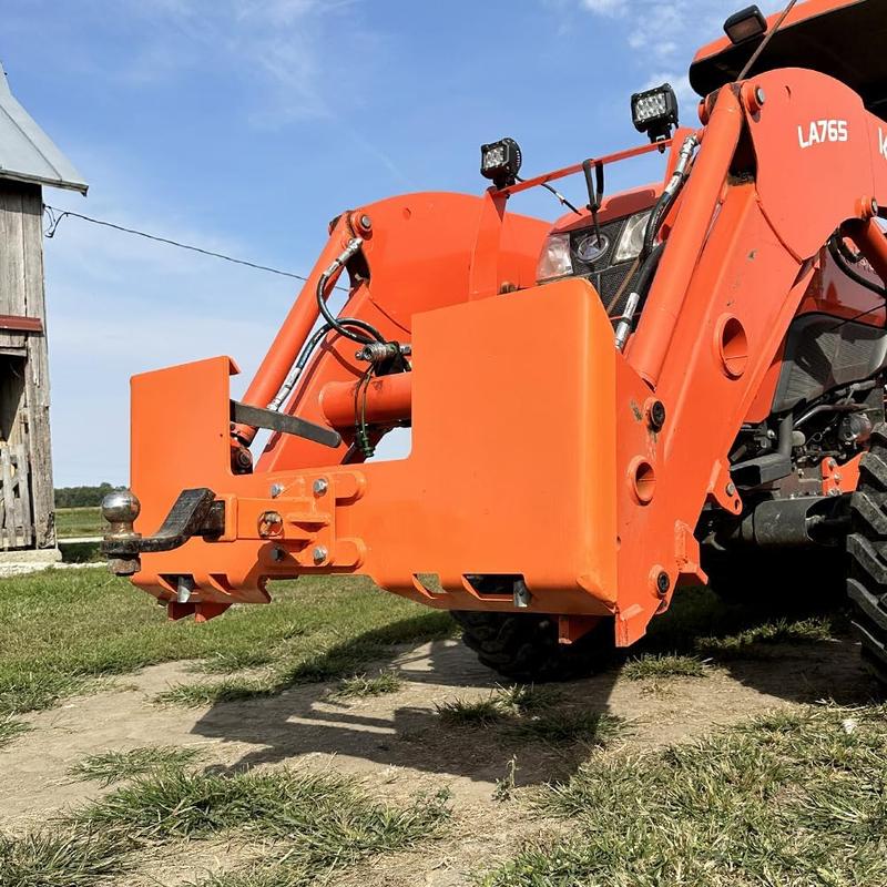 YITAMOTOR 3/8" Skid Steer Mount Plate with 2" Removable Trailer Hitch Receiver, Thick Skid Steer Plate Attachment, Universal Skid Loader Tractor Quick Attach Plate, Removable, Orange