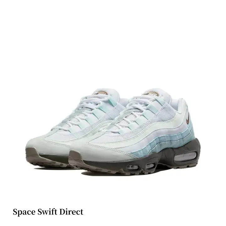 Mint Green & White + Dark Gray Low-Top Retro Air Cushion Sneakers | Streetwear Shock-Absorbing Running Shoes