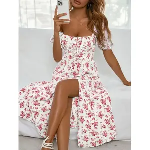 Women's Ditsy Floral Print    Dress, Boho Fashion Casual  Dress for Daily Holiday Vacation Wear, Ladies Dress for Summer