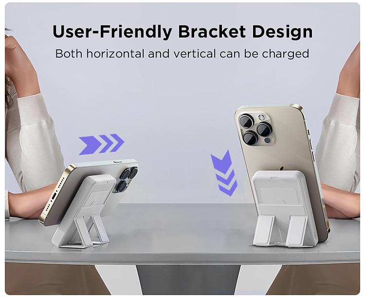 Magnetic Power Bank 10000mAh Wireless Portable Charger with USB-C Cable LED Display Foldable Battery Pack for iPhone17/ 16/15/14/13/12/Pro/Pro Max Series Charging Compact Silicone Black