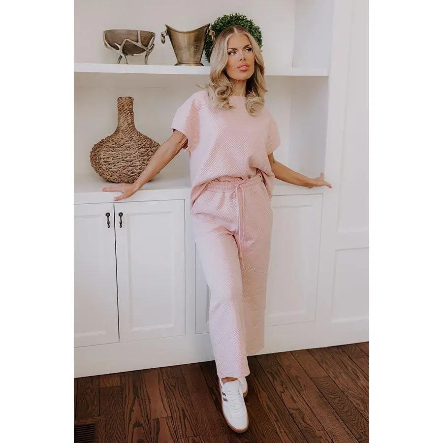 Lattes First High Waist Trousers in Light Pink