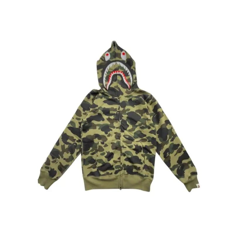 BAPE Men's 1st Camo Shark Full Zip Hoodie (FW23) Green, from StockX