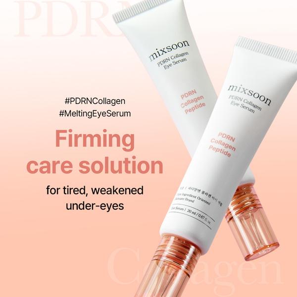 [New] PDRN Collagen Eye Serum 0.68 Fl. Oz / 20ml Under Cream for Eye Bags Peptide Hydrating Lightweight dropper Korean Glass Skin Care