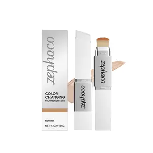 2-in-1 Color Changing Foundation Stick Natural Shade - Lightweight Hydrating Flawless Blend Long-Wear Foundation