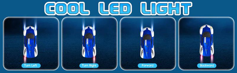 Wall Climbing Car, LED Light Electric Remote Toy Car for Kids Ages 3 4 5 6 7 8 9 Year, High-Speed Racing Vehicle – Fun Christmas & New Year Gift for Boys and Girls