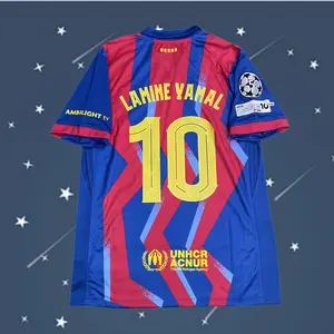 2526 Barca Home Red Blue Yamal 10# Short sleeve Soccer jersey