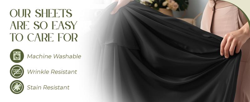 DECOLURE Bamboo Sheets 4pc Set 100% Cooling Viscose Ultra Soft 17 Deep Pocket Double Stitching Must Have for Hot Sleepers OEKO Tex Certified Hypoallergenic