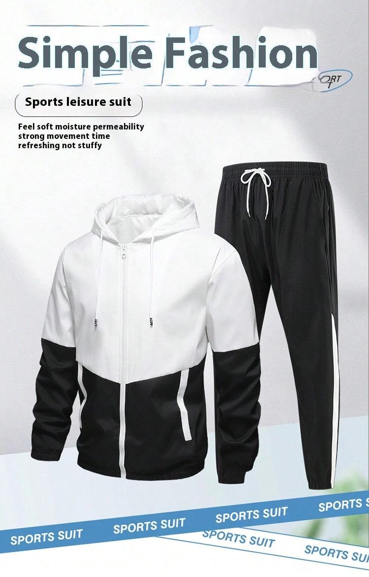2-Piece Men's Sportswear Set - Hooded Windbreaker & Pants ,Jogging Suits Workout Tracksuit 2-Piece Men's Sportswear Set - Hooded Windbreaker & Pants ,Jogging Suits Workout Tracksuit